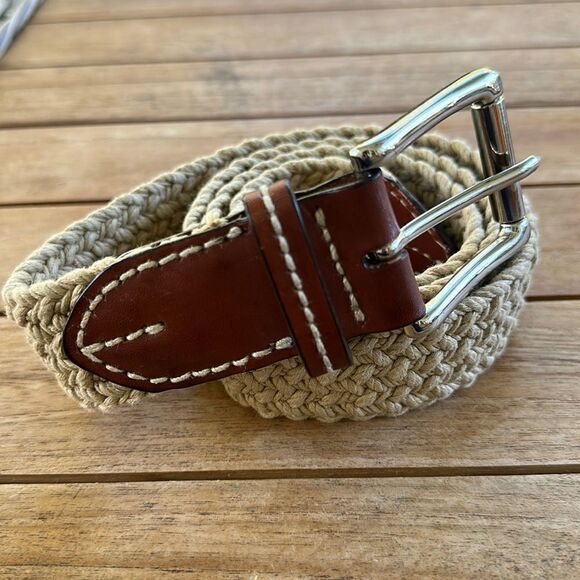 Roundtree & Yorke Weaved & Leather Belt 38 - Picture 1 of 6